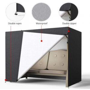 Housse de protection pour balancelle - Imperm&eacute;able - Anti-UV - R&eacute;sistante &agrave; l'hiver - Tissu Oxford 190T - 220 x 125 x 170 cm - Pour balancelle - noir