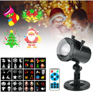 Projecteur Noel Exterieur Led, avec 12 Diapositives Lampe, Projecteur Exterieur noel F&ecirc;te Jardin &Eacute;clairage Decoration, Projecteur Exterieur LED Noel