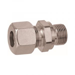 GOK - Raccord viss&eacute; droit 0707800 rvs 8 mm x ag g 2000 /2, s&eacute;rie l, cylindrique, avec bague coupante d