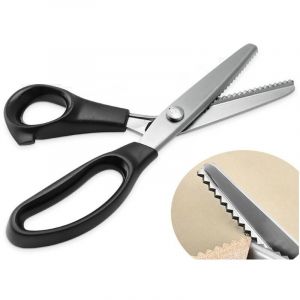 YMYNY Cisea,Ciseaux &agrave; tissus, ciseaux zigzag, ciseaux de tailleur professionnel, ciseaux &agrave; cranter pour tissus &agrave; coudre au m&egrave;tre, ciseaux zigzag en