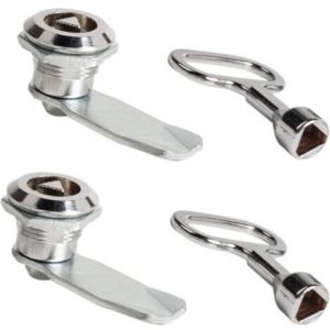 2 Ensembles Verrou de Boite Aux Lettres 20mm Serrure Meuble Serrure &agrave; Douille avec Cl&eacute; Triangle Serrure Casier Bo&icirc;te au Lettre S&eacute;curit&eacute; cle