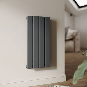 Sonni - Radiateur eau chaude en acier Conception murale Vertical Radiateur chauffage central 600x311mm Panneau Unique Anthracite (222W)