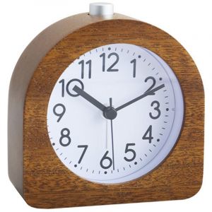 Réveil Matin à Piles Fonction Snooze Réveil Bois de Voyage Lumineux Réveil Analogique Silencieux sans Tic-Tac Horloge à Aiguilles Alarme Sonore