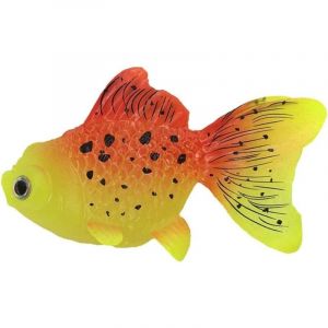 2 pcs Poisson Artificiel,Poisson Rouge Flottant en Silicone Poisson Rougeoyant Faux Poisson Tropical pour Ornement Flottant D'aquarium - Csparkv