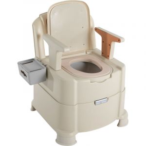 Chaise perc&eacute;e, toilettes portables pour adultes, chaise perc&eacute;e avec accoudoirs, hauteur r&eacute;glable, 2 toilettes, pot pour personnes &acirc;g&eacute;es et