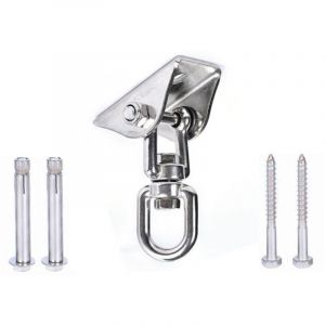Porte-manteau pour balan&ccedil;oire en acier inoxydable Support pour balan&ccedil;oire de plafond robuste Kit de mat&eacute;riel pour balan&ccedil;oire de yoga Hamac Chaise