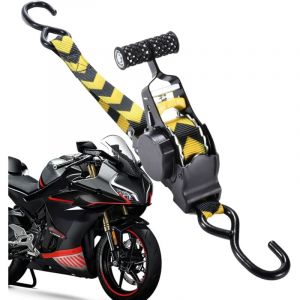 Sangle de fixation à cliquet de 3,3 m sangle à cliquet rétractable pour cargaison, boucle renforcée avec serrure de sécurité et crochet en s, corde