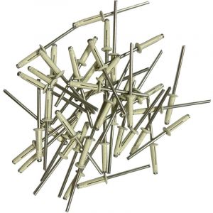 80 rivets etoiles trilobes blancs de 4 x 18