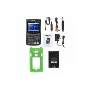 Satlink - pack Mesureur de Champ Satellite ws 6916 hd DVB-S2+ Batterie supplémentaire + Coque Silicone Vert - Noir