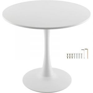 Mophorn - Table à manger ronde, 80 x 80 x 72,5 cm, table de salle à manger en bois pour 2 à 4 personnes, meuble circulaire moderne avec piédestal