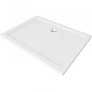 Mexen Flat receveur de douche rectangulaire slim 110 x 90 cm, Blanc, siphon Chrome - 40109011