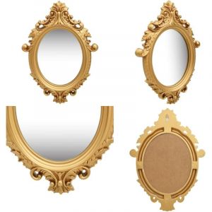 Miroir mural style château 56x76 cm Doré - Miroir Mural - Miroir Doré - Miroir Baroque - Décoration Murale - Miroir Oval - Home & Living