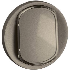 Enjoliveur pour interrupteur ou va-et-vient avec porte-&eacute;tiquette C&eacute;liane livr&eacute; avec 2 &eacute;tiquettes - Titanium - LEGRAND - CT5001