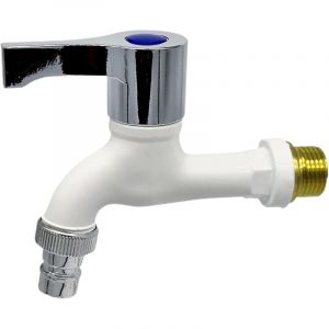 Robinet de salle de bain en PP, robinets de lavabo, 2.0Mpa robinet de meuble-lavaboMitigeur de lavabo, 1/2 robinet de lavabo mural - Blanc