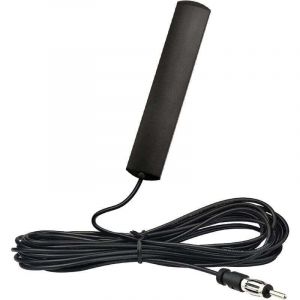Antenne radio pour voiture, adaptateur pare-brise adh&eacute;sif, prise DIN avec c&acirc;ble de 3 m, compatible avec voitures, camions, SUV, jeeps, radios FM/AM,