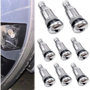 Lot de 8 valves m&eacute;talliques pour jantes en aluminium, valve de pneu de voiture, 42 mm x 17 mm, valve de pneu TR525, valve de pneu en m&eacute;tal, valve de