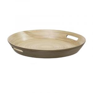 Five Simply Smart - Plateau en Bambou Laqué Rond 'Bicolore' 42cm Naturel
