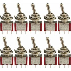 [JAMAIS UTILIS&Eacute;] 10 Pcs Mini Interrupteur &agrave; Bascule, AC 125V 6A / 250V 2A 3 Broches SPDT ON-OFF-ON 3 Broches 3 Positions SPDT Interrupteur &agrave; Bascule
