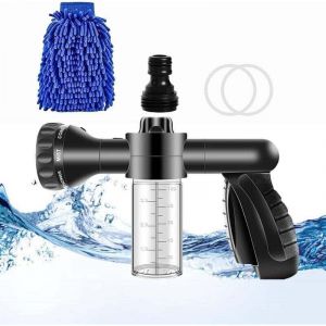 Pistolet Arrosage du Jardin 8 Mod&egrave;les R&eacute;glables pour Tuyau Arrosage, Pistolet d'arrosage T&ecirc;te avec R&eacute;servoir Savon, Pistolet Pulv&eacute;risateur d'eau en