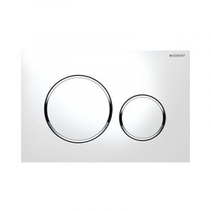 Geberit sigma 20 plaque de commande 2 boutons affleurants 24.6x16.4cm set de 2 blanc