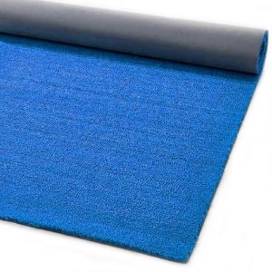 Paillasson Coco Naturel Color&eacute; Antid&eacute;rapant Sur Mesure Tapis D'Entr&eacute;e Bleu - 50x100 cm