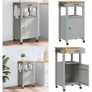 Chariot de cuisine monza 48x40x90 cm bois massif de pin - Chariot De Cuisine - Chariot à Légumes - Meuble De Rangement - Rangement Cuisine - Mobilier