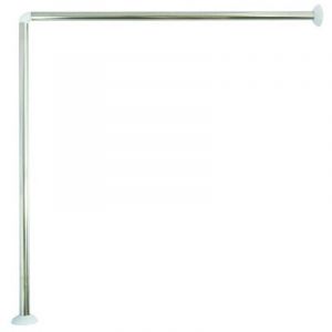 Barre tringle pour rideau de douche d'angle à fixer 80x80cm Inox MSV