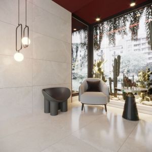 Carrelage sol/mur effet pierre beige clair Rivery Ivory l.120 x L.60 cm CERALUX