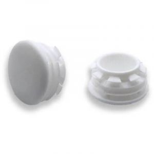 Ajile - Bouchon embout rond plat de finition BLANC pour tube de diam. 22 mm