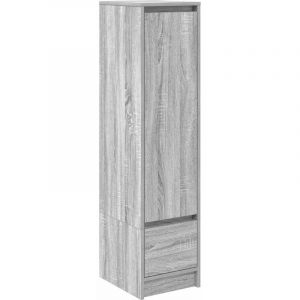 Buffet，Bahut，Meuble de Rangement haut sonoma gris 29,5x34x119,5 cm bois d'ing&eacute;nierie CFW24740