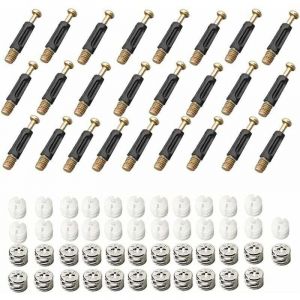 Ferrure D'assemblage 25 Pièces Raccords de Came Connexion 3 en 1 Connecteur de Meuble Raccord Came Connecteur de Meuble Excentrique Raccord pour