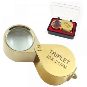 Cyslmuk - Bijoutier Eye Loupe Verre loupe 30x Loupe avec Boîtier 30x Loupe de Poche Pliable en Verre Loupe Botaniste Loupe Bijoutier 30X Loupe de