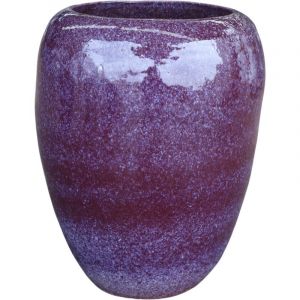 Pot grande taille d'ext&eacute;rieur galilee 50x60cm violet, fait main en terre cuite &eacute;maill&eacute;e, r&eacute;sistant au gel