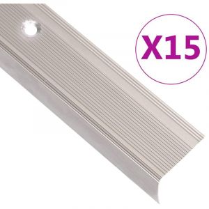 Nez de marche forme en L 15 pcs aluminium 90 cm champagne