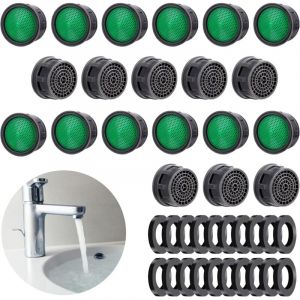20pcs A&eacute;rateurs de robinet, filtre limiteur de d&eacute;bit de robinet avec lave linge a&eacute;rateur d'&eacute;vier &agrave; &eacute;conomie d'eau pi&egrave;ces de rechange pour salle de