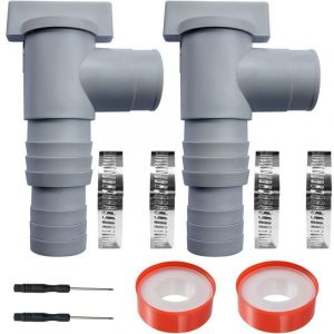 Vanne d'entretien/d'arr&ecirc;t pour Piscine Raccord de Tuyau de 32/38mm Pour Piscine Hors Sol et Pompe de Piscine (Lot de 2)