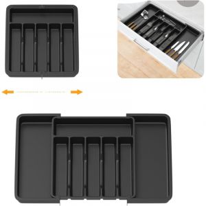Bo&icirc;te de rangement pour tiroir de vaisselle, bo&icirc;te de rangement extensible pour tiroir de cuisine, plateau avec 6-8 compartiments, argenterie