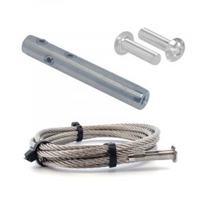 Câble inox 4mm 3M serti 1 coté + 1 tendeur droit