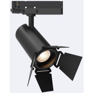 Spot led sur Rail Triphas&eacute; 40W Fasano Cin&eacute;ma Dimmable Noir 3200K Blanc chaud