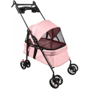 Haloyo&reg; Poussette pour Chien &agrave; 4 Roues, Poussette buggy, Chariot pour Chat Portable avec Panier de Rangement Fen&ecirc;tre en Maille, Oxford, 50x70x95cm,