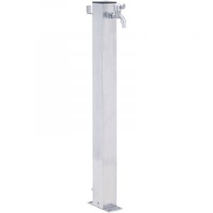 Colonne &agrave; eau de jardin Fontaine de jardin 40 cm acier inoxydable carr&eacute; 12784