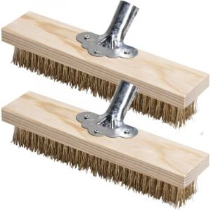 m&eacute;tallique 30 cm avec Prise Support en m&eacute;tal Robuste pour Balai en Bois pour Anti Mousse toiture,Mauvaises Herbes, Taches Tenaces Brosse m&eacute;tallique