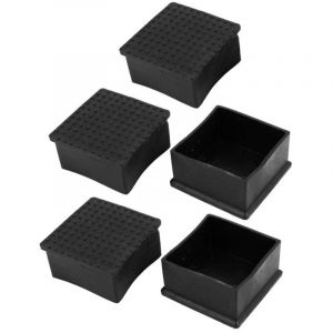 Pied de meuble Couvre-pieds de table pour 60mm x 60mm Embout Pied Chaise Carré Caoutchouc Protecteur Meubles Noir 5Pcs