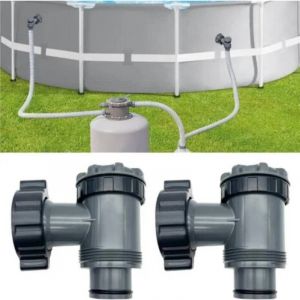 Valve d'entr&eacute;e/sortie pour pompes de filtration Coleman, Intex, Bestway pour piscines hors sol, pi&egrave;ces de rechange pour pompes de piscine, pour tuyau