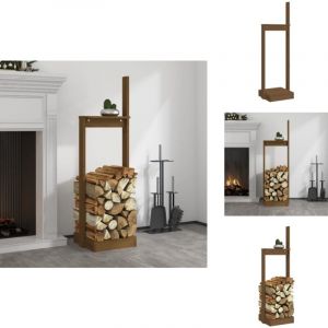 Vidaxl - Porte-bûches Marron miel 33,5x30x110 cm Bois massif de pin - Support Buche - Porte Buche - Étagère Bois - Stockage Bois - Décoration Cheminée