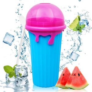 Slushy Maker, 500ML Silicone Smoothie Cup, Quick Slushy Cup, Slush Ice Maker pour DIY Homemade Milk Shake Ice Cream, Bleu