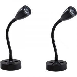 2 Pi&egrave;ces Lampes de Lecture Spot LED 12V Interrupteur r&eacute;glable Lampe de Chevet Murale lumi&egrave;re int&eacute;rieure Camping-Car 6000K Blanche pour Camping-Car