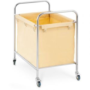 Chariot À Linge Panier Collecteur Corbeille Roulette Sac À Linge Cadre Inox 250L
