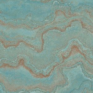 Papier peint &agrave; motifs graphiques Profhome 396591 papier peint intiss&eacute; gaufr&eacute; &agrave; chaud textur&eacute; &agrave; l'aspect marbre et un effet m&eacute;tallique bleu turquoise