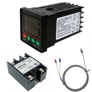 R&eacute;gulateur de temp&eacute;rature num&eacute;rique REX-C100, 0 ℃ 1300 ℃ Alarme PID Kits Digital Smart Thermostat Relais Sortie avec